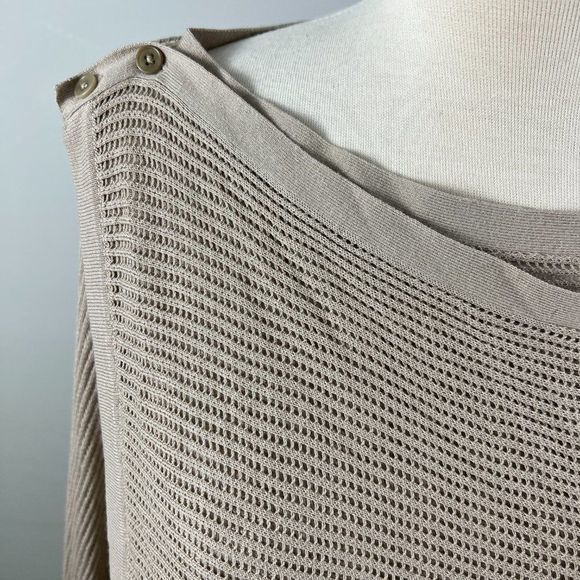 NWOT NORDSTROM Mesh Open Cardigan in Tan Cobblestone (XL/XXL) - Picture 4 of 11